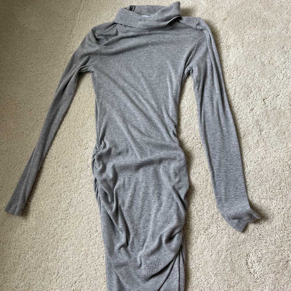 Michael Stars gray body con turtleneck dress cotton blend Size Small